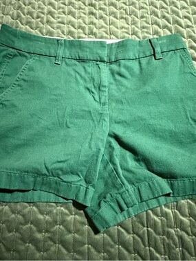 J. Crew dark green chino shorts 5 inch inseam size 4